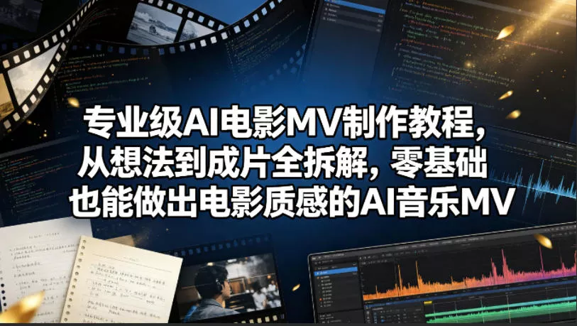 专业级AI电影MV制作教程，从想法到成片全拆解，零基础也能做出电影质感的AI音乐MV-奇点库