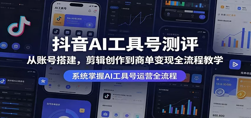 抖音AI工具号测评：从账号搭建，剪辑创作到商单变现全流程教学-奇点库