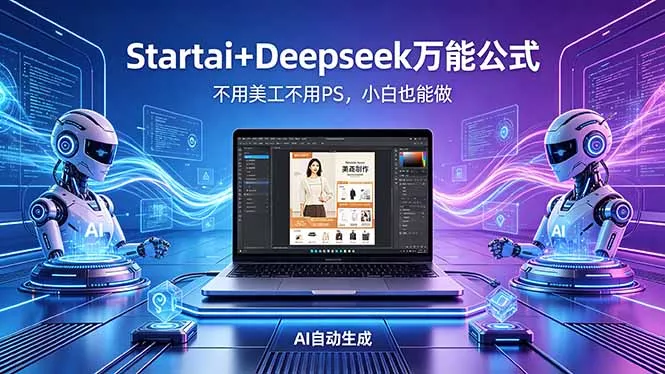 AI自动做电商详情页：Startai+Deepseek万能公式，不用美工不用PS，小白也能做-奇点库