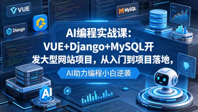 AI编程实战课：VUE+Django+MySQL开发大型网站项目，从入门到项目落地，AI助力编程小白逆袭-奇点库