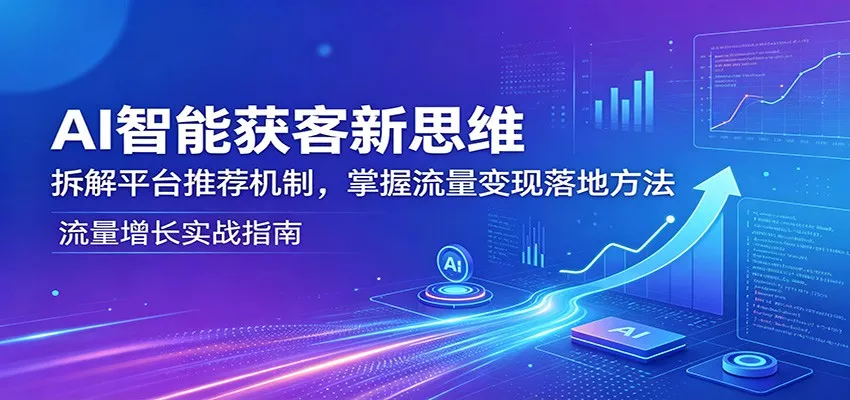 AI智能获客新思维：拆解平台推荐机制，掌握流量变现落地方法-奇点库