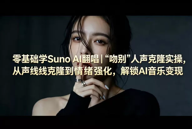 零基础学Suno AI翻唱｜《吻别》人声克隆实操，从声线克隆到情绪强化，解锁AI音乐变现-奇点库