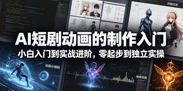 AI短剧动画的制作入门，小白入门到实战进阶，零起步到独立实操-奇点库