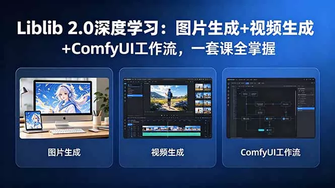 Liblib 2.0深度学习：图片生成+视频生成+ComfyUI工作流，一套课全掌握-奇点库