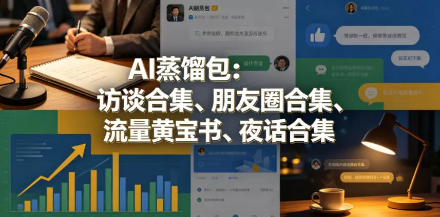 AI蒸馏包：访谈合集、朋友圈合集、流量黄宝书、夜话合集【文档】-奇点库