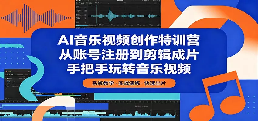 AI音乐视频创作特训营：从账号注册到剪辑成片，手把手玩转音乐视频-奇点库