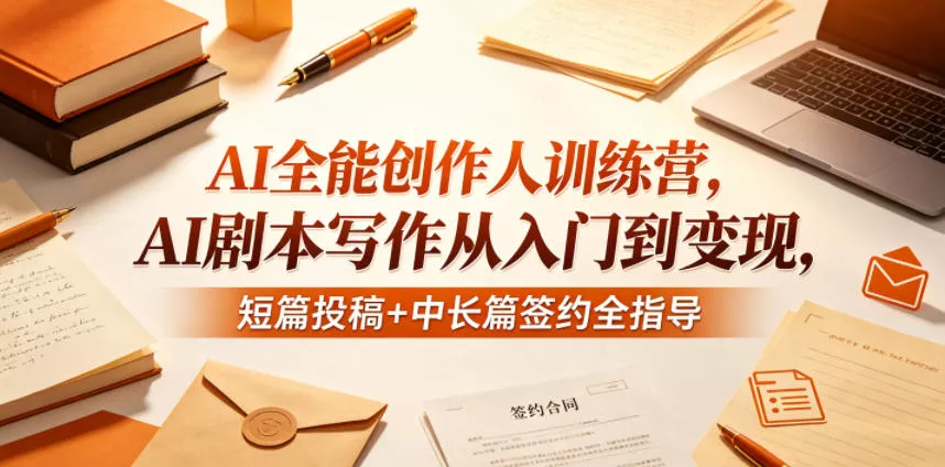 AI全能创作人训练营，AI剧本写作从入门到变现，短篇投稿+中长篇签约全指导-奇点库