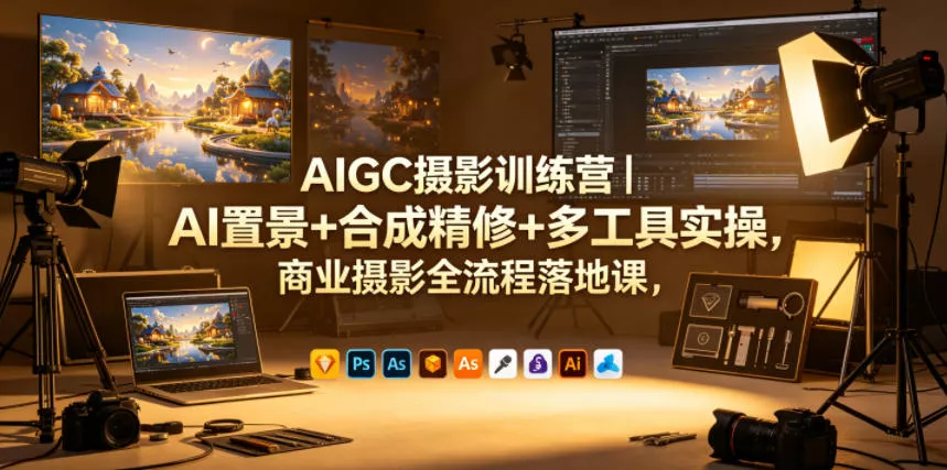 AIGC摄影训练营｜AI置景+合成精修+多工具实操，商业摄影全流程落地课-奇点库
