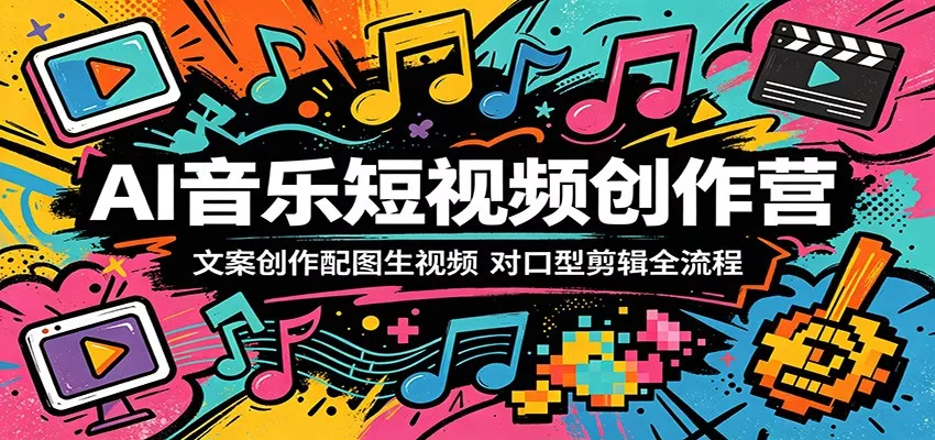 AI音乐短视频创作营：文案创作配图生视频，对口型剪辑全流程-奇点库