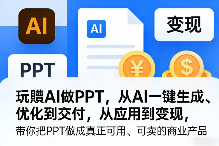 玩賺AI做PPT，从AI一键生成、优化到交付，从应用到变现，带你把PPT做成真正可用、可卖的商业产品(更新0513)-奇点库