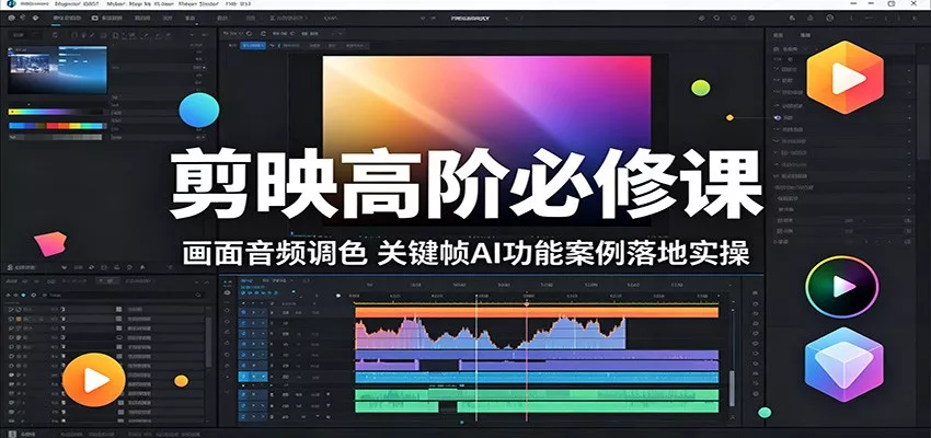 剪映高阶必修课：画面音频调色，关键帧AI功能案例落地实操-奇点库