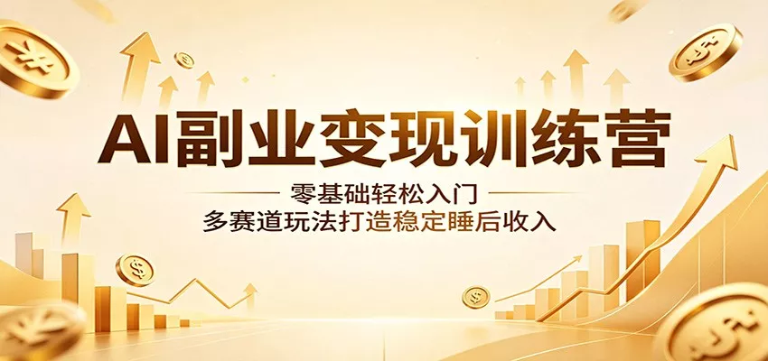 AI副业变现训练营：零基础轻松入门，多赛道玩法打造稳定睡后收入-奇点库