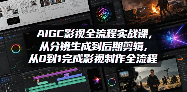 AIGC影视全流程实战课，从分镜生成到后期剪辑，从0到1完成影视制作全流程-奇点库