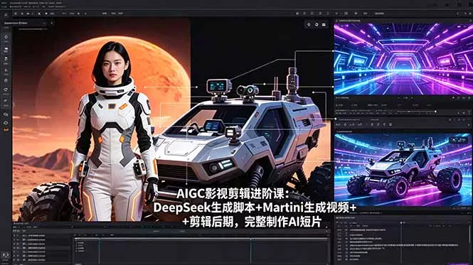 AIGC影视剪辑进阶课：DeepSeek生成脚本+Martini生成视频+剪辑后期，完整制作AI短片-奇点库