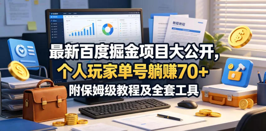 最新百度掘金项目大公开，个人玩家单号躺賺70+，附保姆级教程及全套工具【揭秘】-奇点库