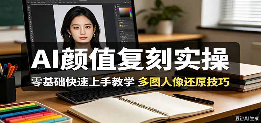AI颜值复刻实操，零基础快速上手教学，多图人像还原技巧-奇点库