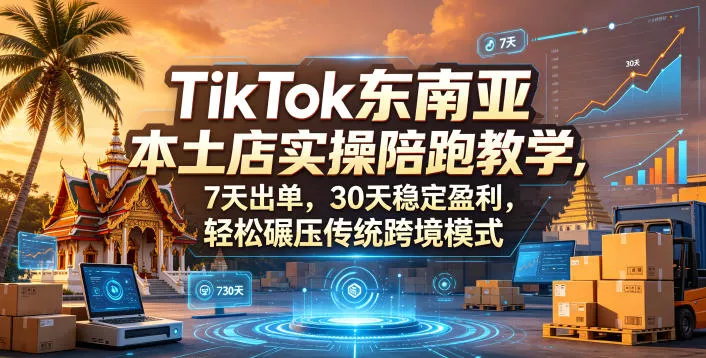 TikTok东南亚本土店实操陪跑教学，7天出单，30天稳定盈利，轻松碾压传统跨境模式(更新0516)-奇点库