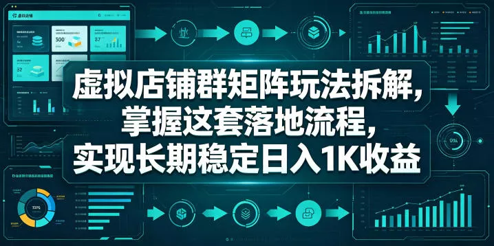 虚拟店铺群矩阵玩法拆解，掌握这套落地流程，实现长期稳定日入1K收益【揭秘】-奇点库