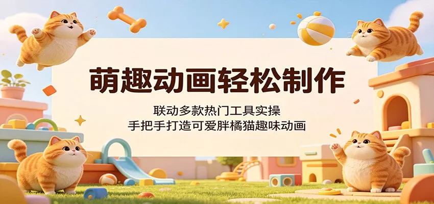 萌趣动画轻松制作,联动多款热门工具实操,手把手打造可爱胖橘猫趣味动画-奇点库