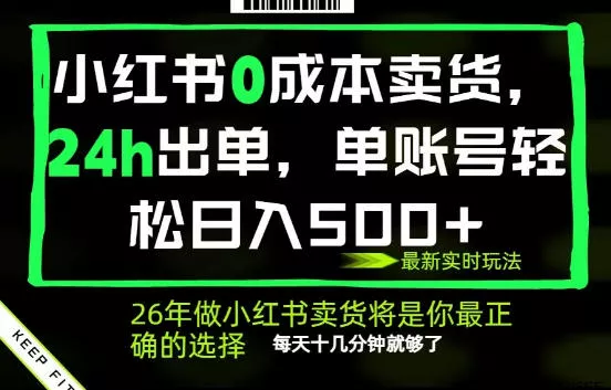 小红书0成本AI卖货,24小时出单,全流程托管,保底日入500+,每天十几分钟就够了【揭秘】-奇点库