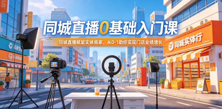 同城直播0基础入门课，同城直播赋能实体商家，从0-1助你实现门店业绩增长-奇点库