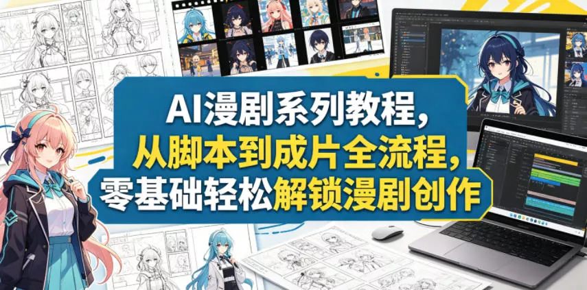 AI漫剧系列教程,从脚本到成片全流程,零基础轻松解锁漫剧创作
