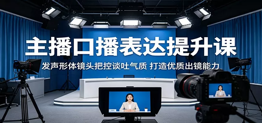 主播口播表达提升课：发声形体镜头把控谈吐气质，打造优质出镜能力-奇点库