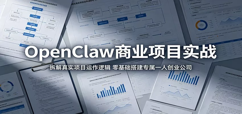 OpenClaw商业项目实战：拆解真实项目运作逻辑，零基础搭建专属一人创业公司-奇点库