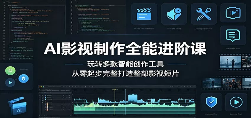 AI影视制作全能进阶课：玩转多款智能创作工具，从零起步完整打造整部影视短片-奇点库
