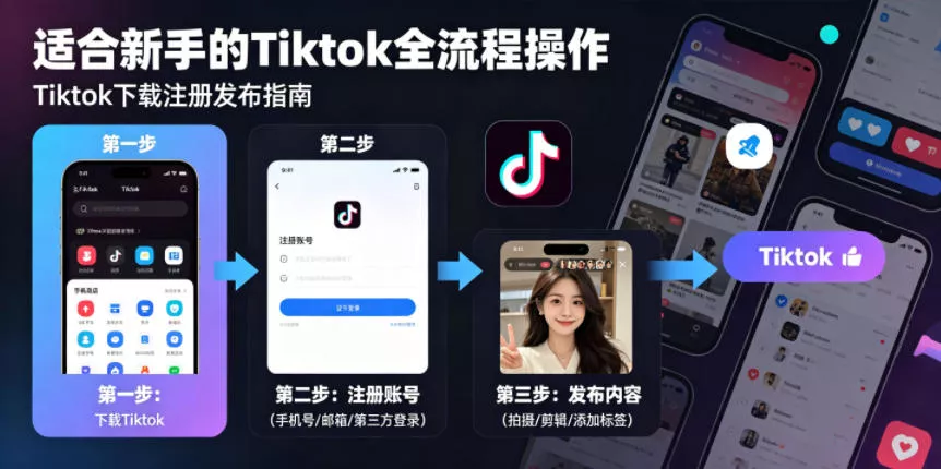 Tiktok下载注册发布，适合新手的Tiktok全流程操作-奇点库