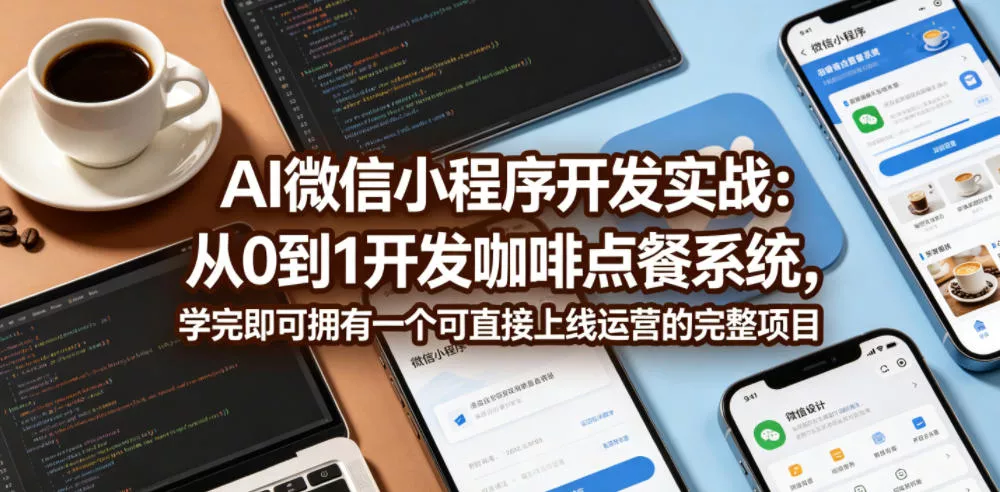 AI微信小程序开发实战：从0到1开发咖啡点餐系统，学完即可拥有一个可直接上线运营的完整项目-奇点库