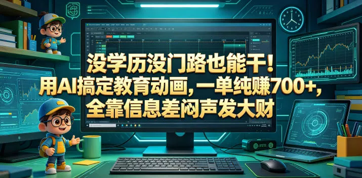 没学历没门路也能干！用AI搞定教育动画，一单纯賺700+，全靠信息差闷声发大财【揭秘】-奇点库