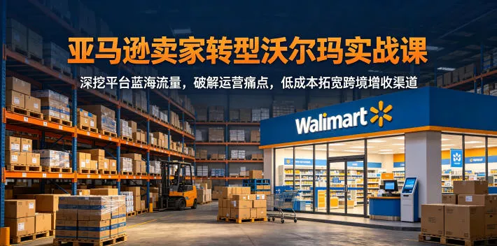 亚马逊卖家转型沃尔玛实战课，深挖平台蓝海流量，破解运营痛点，低成本拓宽跨境增收渠道-奇点库