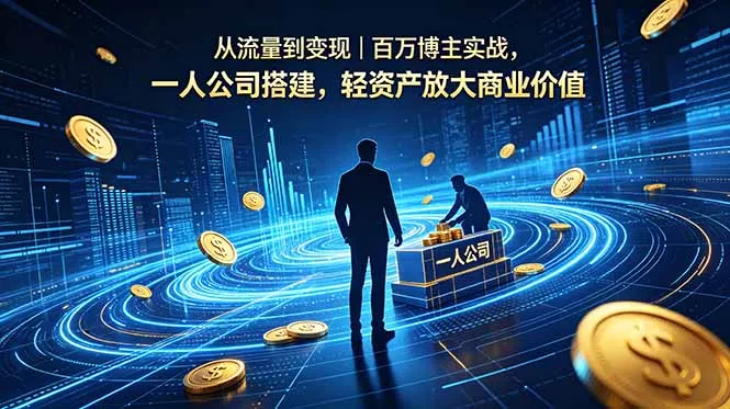 从流量到变现｜百万博主实战，一人公司搭建，轻资产放大商业价值-奇点库
