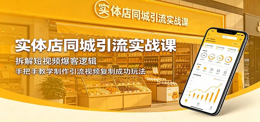 实体店同城引流实战课：拆解短视频爆客逻辑，手把手教学制作引流视频复制成功玩法-奇点库
