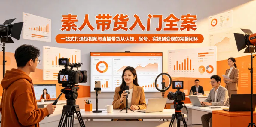 素人带货入门全案，一站式打通短视频与直播带货从认知、起号、实操到变现的完整闭环-奇点库