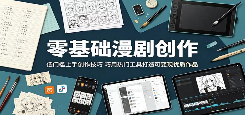 零基础漫剧创作：低门槛上手创作技巧，巧用热门工具打造可变现优质作品-奇点库