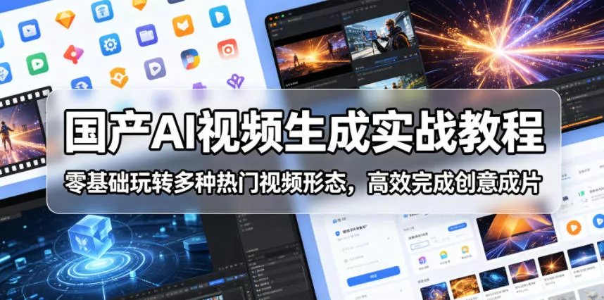 国产AI视频生成实战教程，零基础玩转多种热门视频形态，高效完成创意成片-奇点库