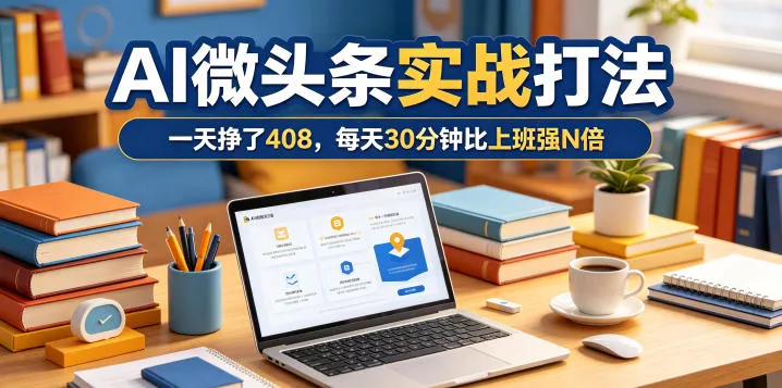 一天挣了408，AI微头条实战打法，每天30分钟比上班强N倍-奇点库