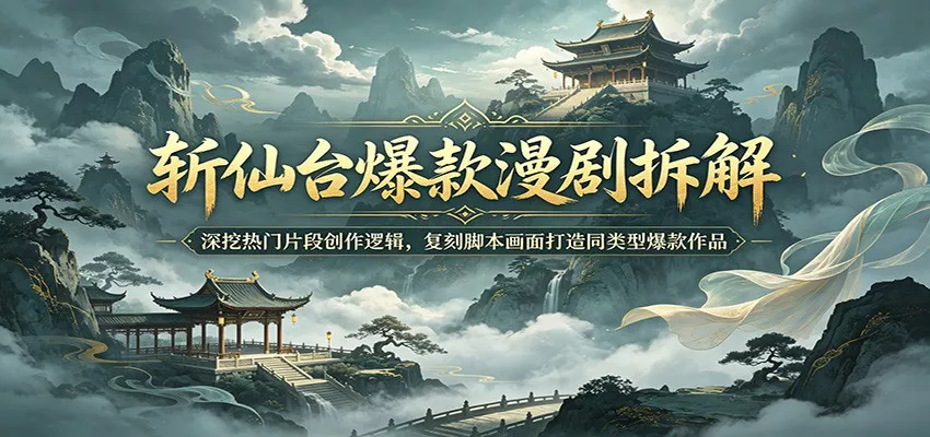 斩仙台爆款漫剧拆解：深挖热门片段创作逻辑，复刻脚本画面打造同类型爆款作品-奇点库