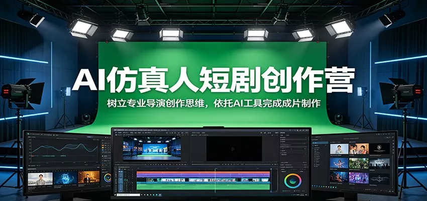 AI仿真人短剧创作营：树立专业导演创作思维，依托AI工具完成成片制作-奇点库