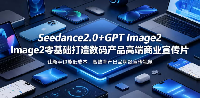 Seedance2.0+GPT Image2零基础打造数码产品高端商业宣传片，让新手也能低成本、高效率产出品牌级宣传视频-奇点库