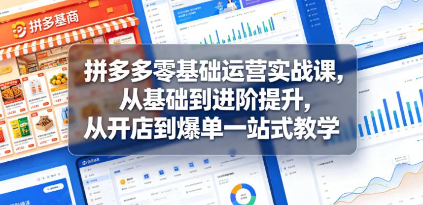 拼多多零基础运营实战课，从基础到进阶提升，从开店到爆单一站式教学-奇点库