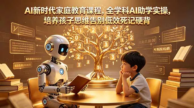 AI新时代家庭教育课程，全学科AI助学实操，培养孩子思维告别低效死记硬背-奇点库