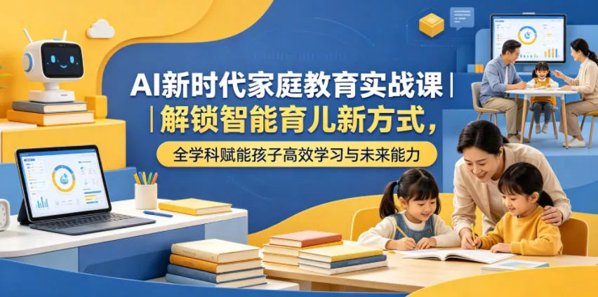 AI新时代家庭教育实战课｜解锁智能育儿新方式，全学科赋能孩子高效学习与未来能力-奇点库