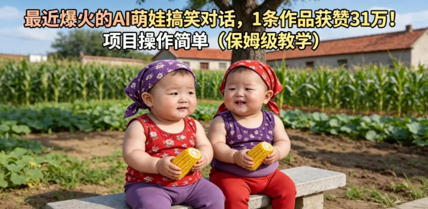 最近爆火的AI萌娃搞笑对话，1条作品获赞31W，项目操作简单(保姆级教学)-奇点库