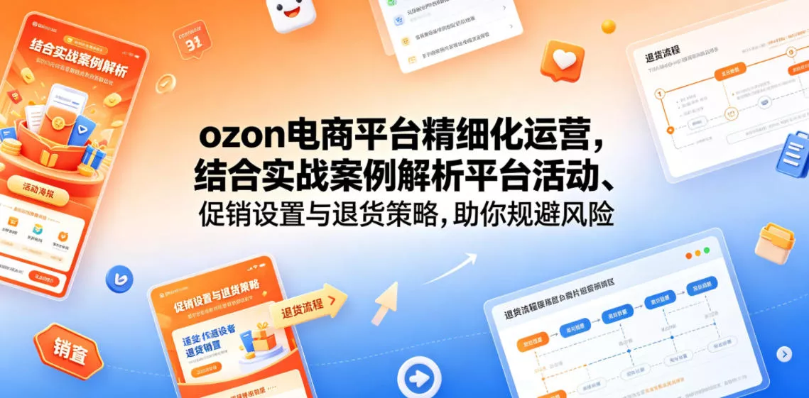 ozon电商平台精细化运营，结合实战案例解析平台活动、促销设置与退货策略，助你规避风险、提升销量-奇点库