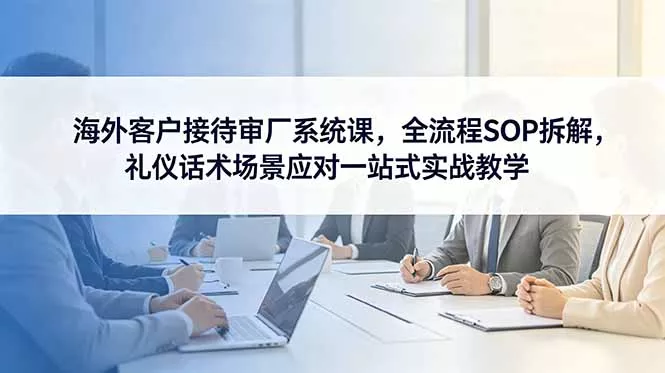 海外客户接待审厂系统课，全流程SOP拆解，礼仪话术场景应对一站式实战教学-奇点库