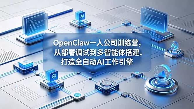 OpenClaw 一人公司训练营，从部署调试到多智能体搭建，打造全自动 AI 工作引擎-奇点库
