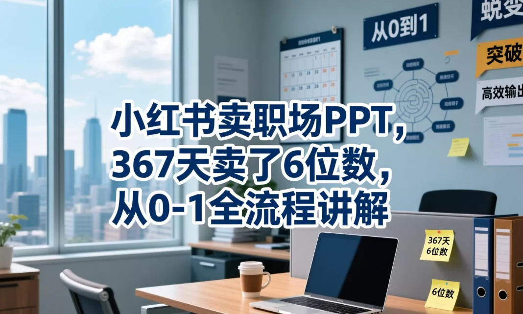 小红书卖职场PPT，367天卖了6位数，从0-1全流程讲解-奇点库